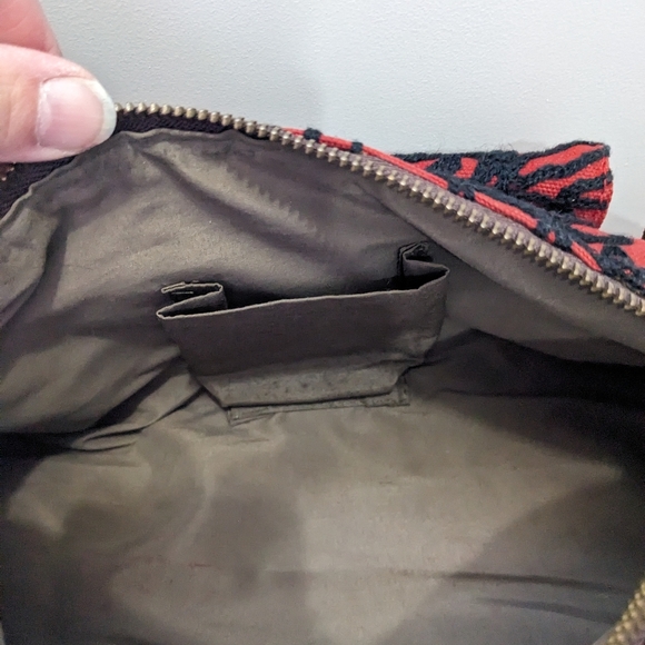 Lola Handbag Canvas Floral Embroidered Red Black Purse Whimsygoth - Picture 7 of 13